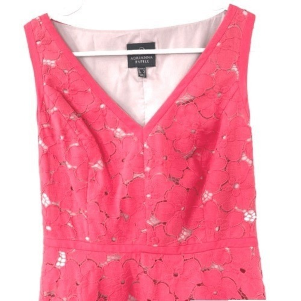 Adrianna Papell Coral Cutout Floral Dress Size 4 - Picture 6 of 9